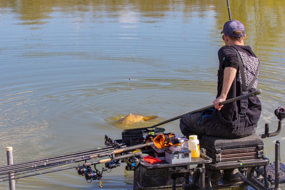 Andy netting a large carp