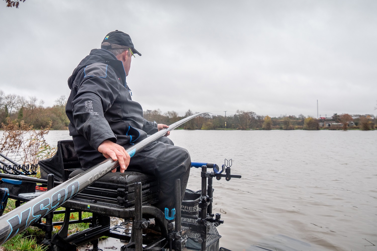 Des pushing his pole out with a small amount of bait